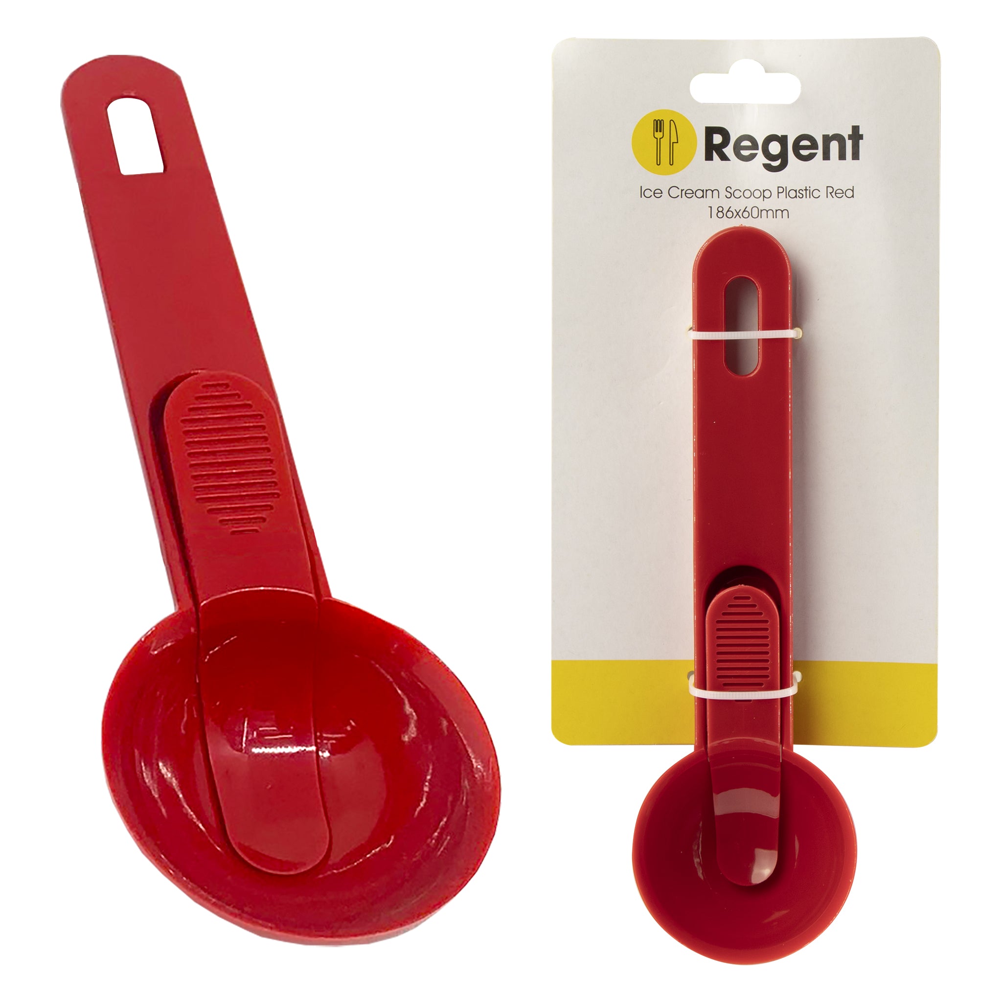 REGENT KITCHEN ICE CREAM SCOOP PLASTIC, 186X56MM DIA