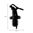 REGENT KITCHEN OIL/VINEGAR BOTTLE POURER WITH CAP ABS PLASTIC BLACK 2 PACK, (90X35MM DIA)