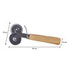REGENT BAKEWARE 2 IN 1 PASTRY WHEEL CUTTER ST. STEEL WITH WOODEN HANDLE, (160X70X25MM)