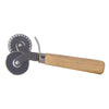 REGENT BAKEWARE 2 IN 1 PASTRY WHEEL CUTTER ST. STEEL WITH WOODEN HANDLE, (160X70X25MM)