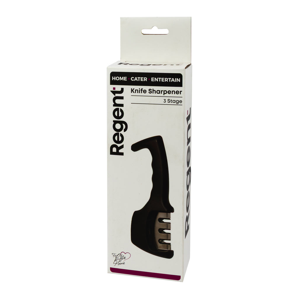 REGENT KITCHEN KNIFE SHARPENER 3 STAGE, 200X75MM