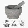 REGENT KITCHEN GRANITE MORTAR AND PESTLE 2PK SET, 152MM DIA