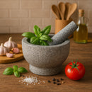 REGENT KITCHEN GRANITE MORTAR AND PESTLE 2PK SET, 152MM DIA