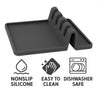 REGENT KITCHEN MULTI UNTENSIL 4 SLOT SILICONE SPOON REST, 140X136MM