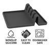 REGENT KITCHEN MULTI UNTENSIL 4 SLOT SILICONE SPOON REST, 140X136MM