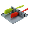 REGENT KITCHEN MULTI UNTENSIL 4 SLOT SILICONE SPOON REST, 140X136MM