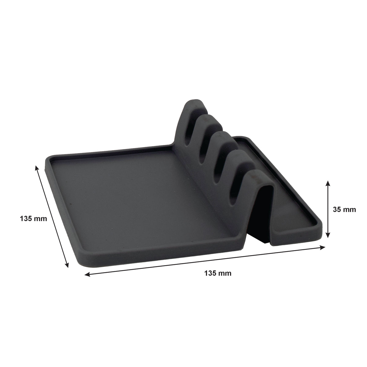REGENT KITCHEN MULTI UNTENSIL 4 SLOT SILICONE SPOON REST, 140X136MM