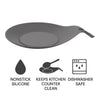 REGENT KITCHEN GREY SILICONE SPOON REST, 200MM