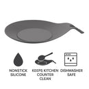 REGENT KITCHEN SILICONE SPOON REST GREY, 200MM