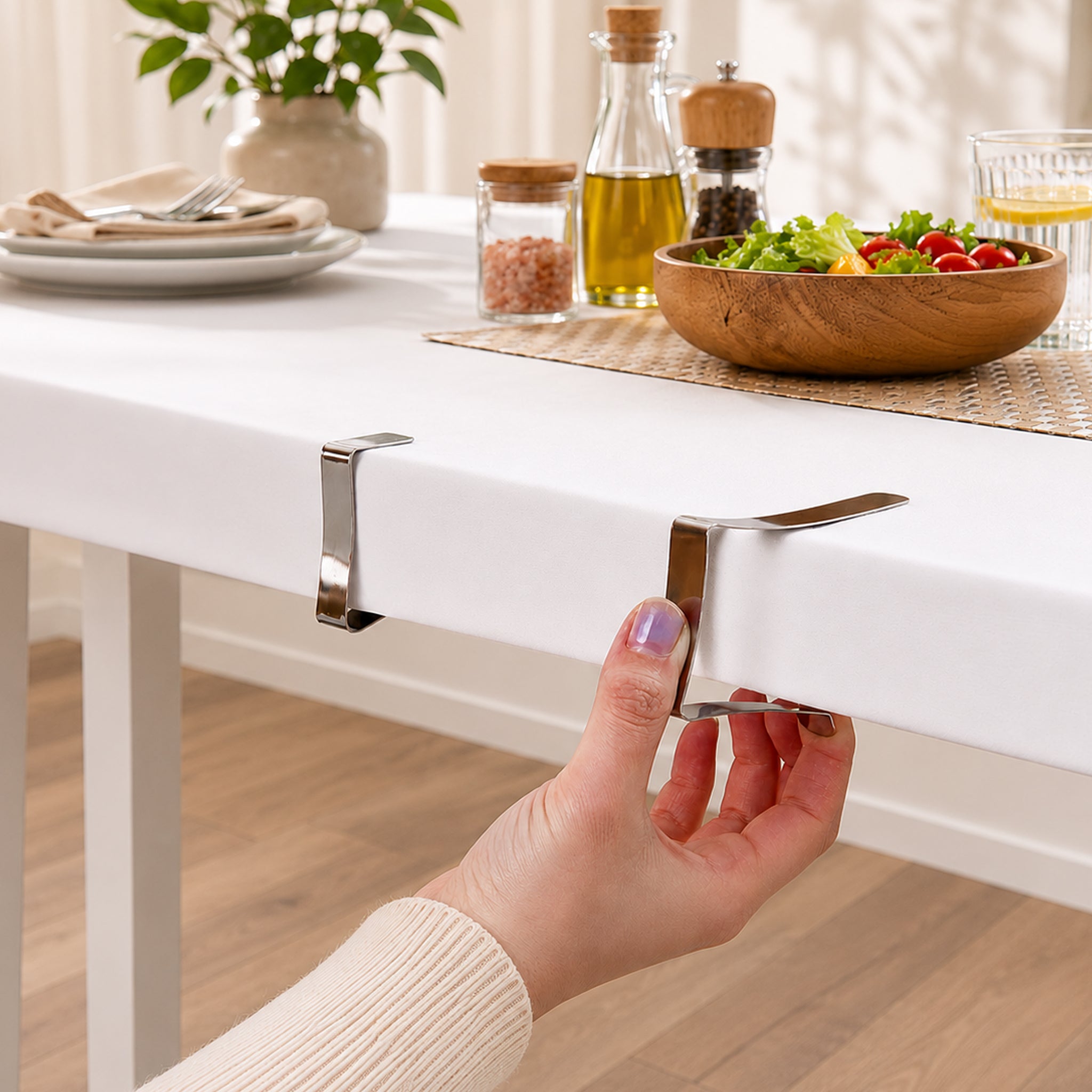 REGENT KITCHEN TABLE CLOTH CLIPS STAINLESS STEEL 4PK
