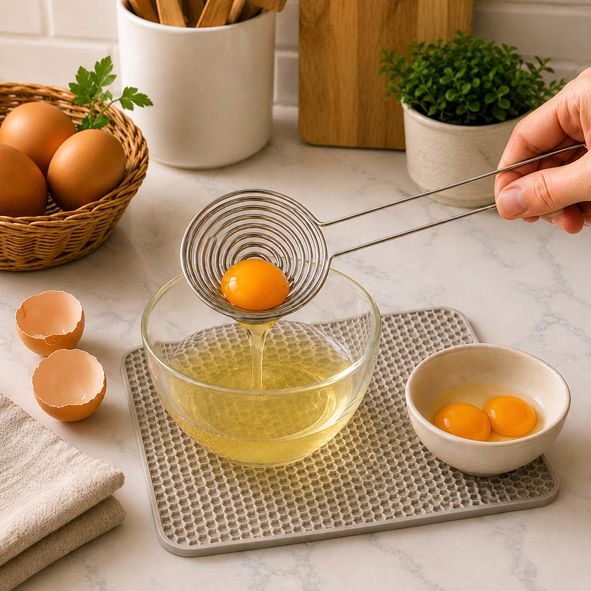 REGENT KITCHEN EGG YOLK SPIRAL SEPARATOR STAINLESS STEEL, 215MM