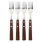 REGENT KITCHEN FORKS WITH WOODEN HANDLES 4CE SET, 209MM