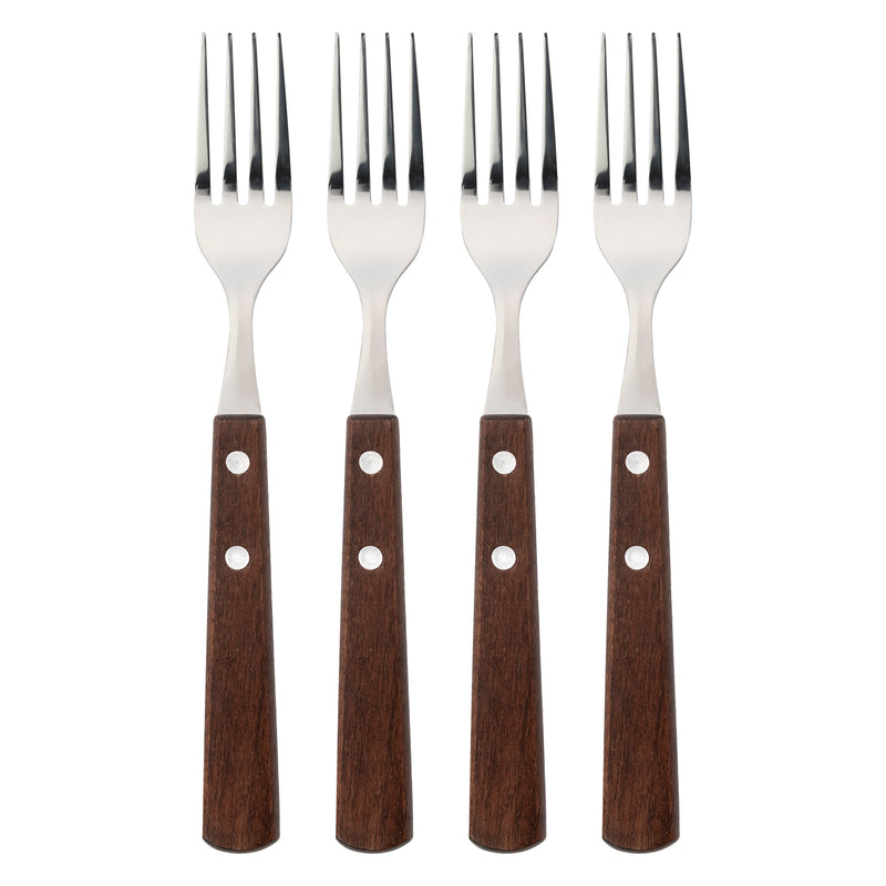 REGENT KITCHEN FORKS WITH WOODEN HANDLES 4CE SET, 209MM