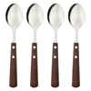 REGENT KITCHEN TABLE SPOONS WITH WOODEN HANDLES 4PCE SET, (205X42X10MM)