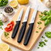 REGENT KITCHEN PARING KNIVES WITH BLACK HANDLES 3PCS SET, 207MM