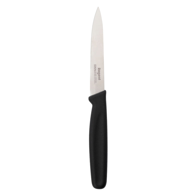 REGENT KITCHEN PARING KNIVES WITH BLACK HANDLES 3 PIECE SET, 207MM