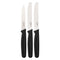 REGENT KITCHEN PARING KNIVES WITH BLACK HANDLES 3 PIECE SET, 207MM