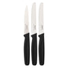REGENT KITCHEN PARING KNIVES WITH BLACK HANDLES 3 PIECE SET, 207MM