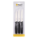REGENT KITCHEN PARING KNIVES WITH BLACK HANDLES 3 PIECE SET, 207MM