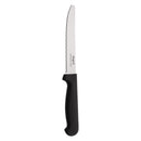 REGENT KITCHEN STEAK KNIVES WITH ROUND TIPS AND BLACK HANDLES 6 PACK, (213X25X12MM)