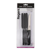 REGENT KITCHEN STEAK KNIVES WITH ROUND TIPS AND BLACK HANDLES 6PK, 213MM