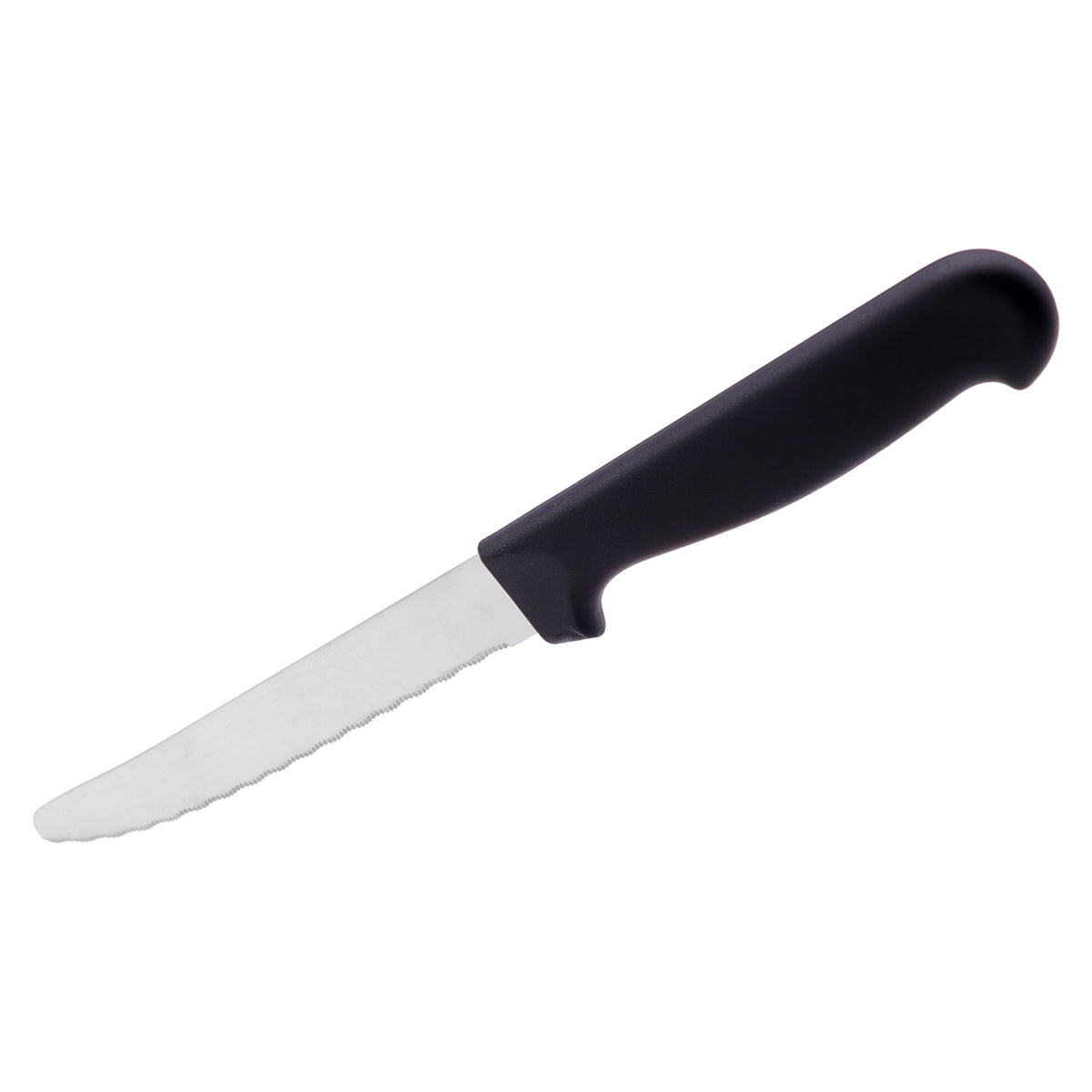 REGENT KITCHEN STEAK KNIVES WITH ROUND TIPS AND BLACK HANDLES 6PK, 213MM