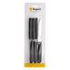REGENT KITCHEN STEAK KNIVES WITH ROUND TIPS AND BLACK HANDLES 6 PACK, (213X25X12MM)