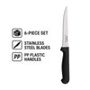 REGENT KITCHEN STEAK KNIVES WITH POINTED TIPS AND BLACK HANDLES 6PK, 210MM