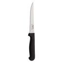 REGENT KITCHEN STEAK KNIVES WITH POINTED TIPS AND BLACK HANDLES 6 PACK, 210MM