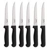 REGENT KITCHEN STEAK KNIVES WITH POINTED TIPS AND BLACK HANDLES 6PK, 210MM