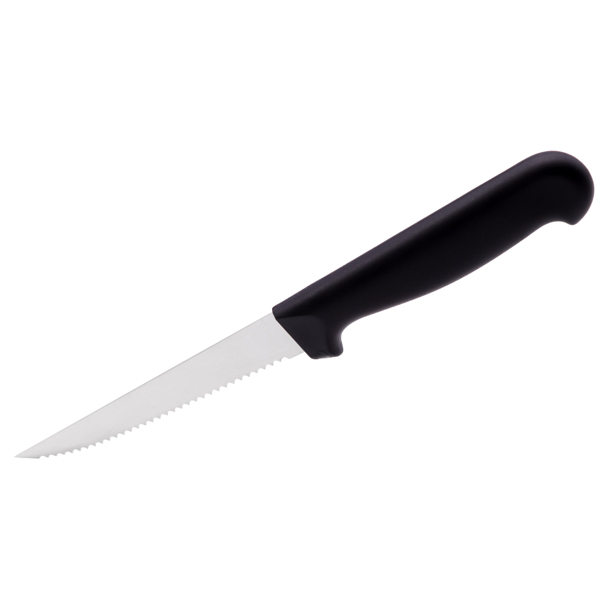 REGENT KITCHEN STEAK KNIVES WITH POINTED TIPS AND BLACK HANDLES 6PK, 210MM