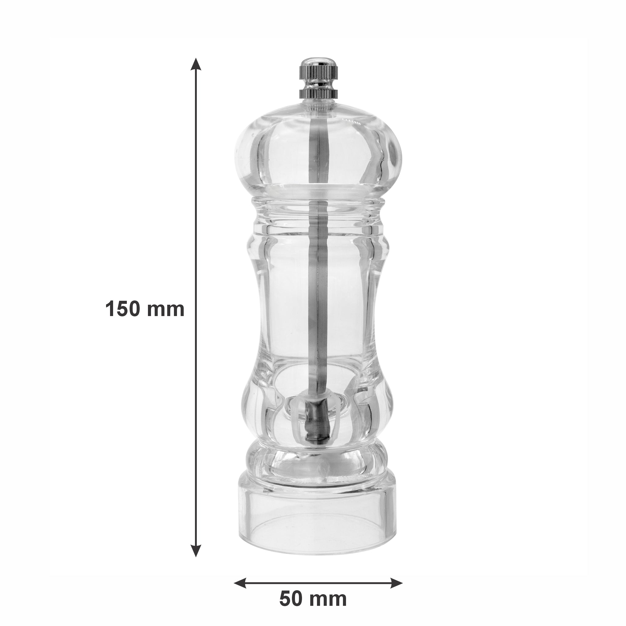 REGENT KITCHEN SPICE MILL ACRYLIC WITH CERAMIC GRINDER, 150MM