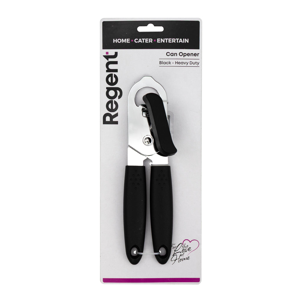 REGENT KITCHEN CAN OPENER BLACK HEAVY DUTY, 215MM
