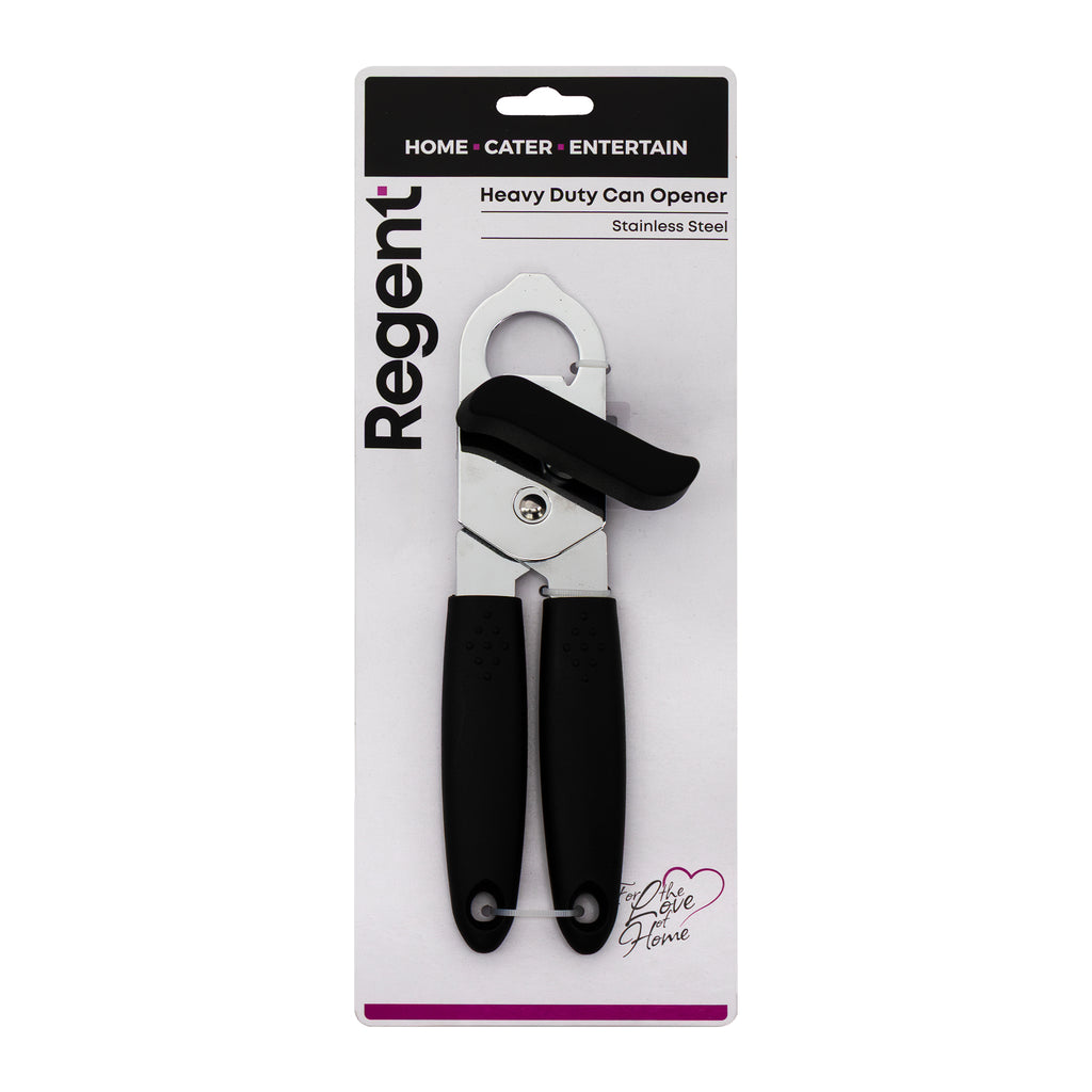 REGENT KITCHEN CAN OPENER BLACK HEAVY DUTY, 215MM
