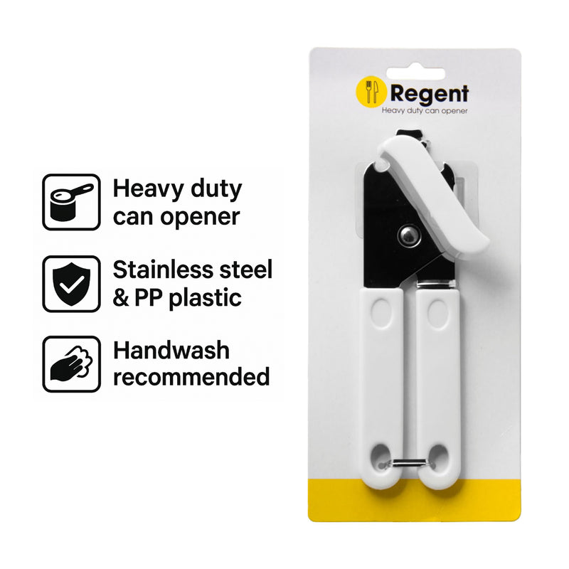 REGENT KITCHEN CAN OPENER WHITE HEAVY DUTY, 180MM