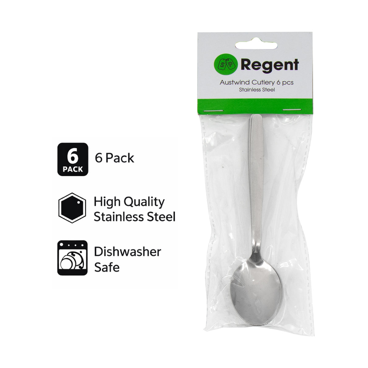 REGENT CUTLERY AUSTWIND (ELOFF) TEASPOON ST STEEL, 6PK