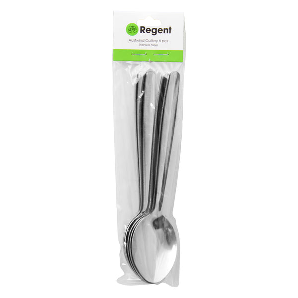 REGENT CUTLERY AUSTWIND (ELOFF) DESSERT SPOON ST STEEL, 6PK