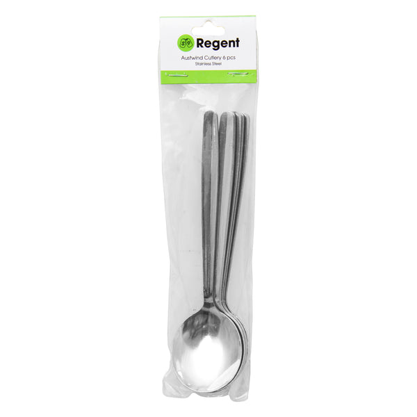 REGENT CUTLERY AUSTWIND (ELOFF) SOUP SPOON ST STEEL, 6PK
