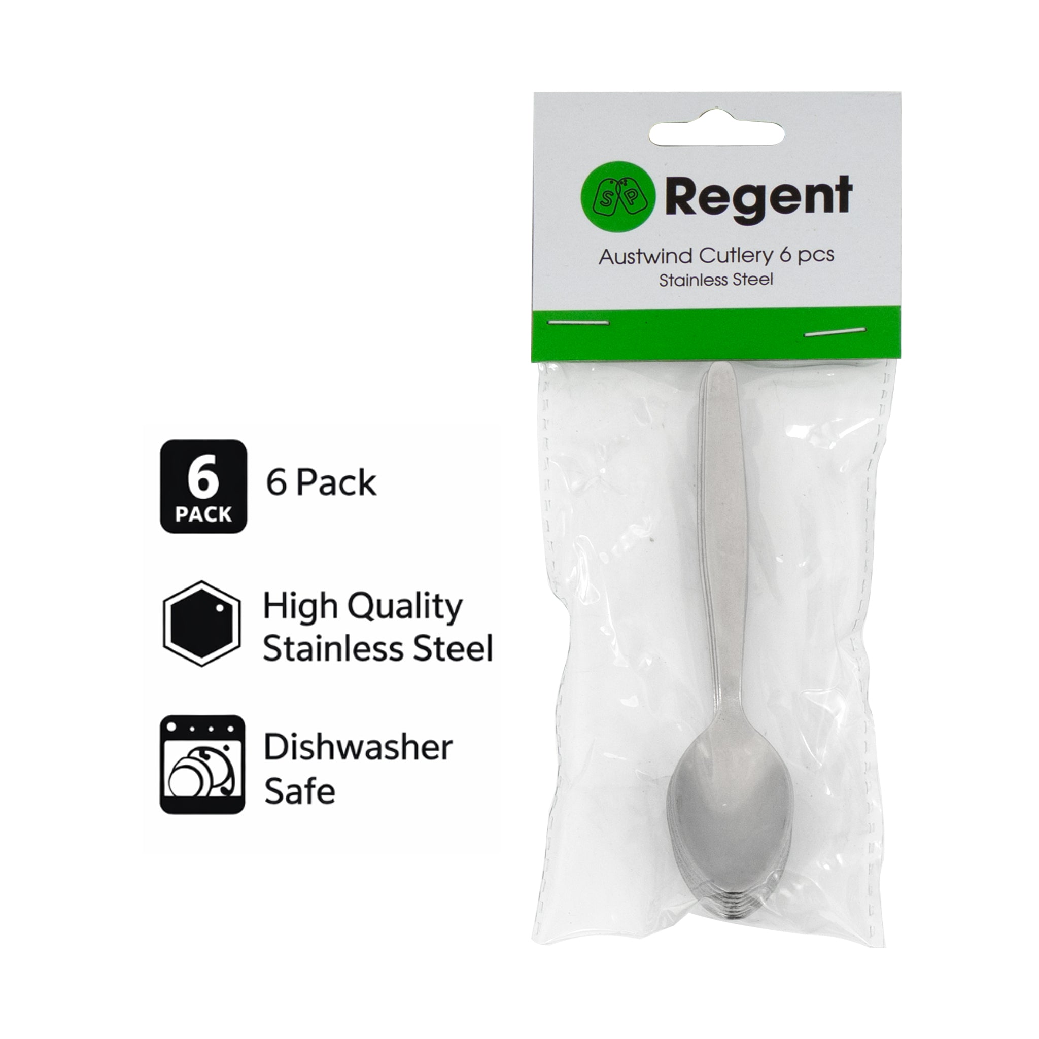 REGENT CUTLERY AUSTWIND (ELOFF) COFFEE SPOON ST STEEL, 6PK