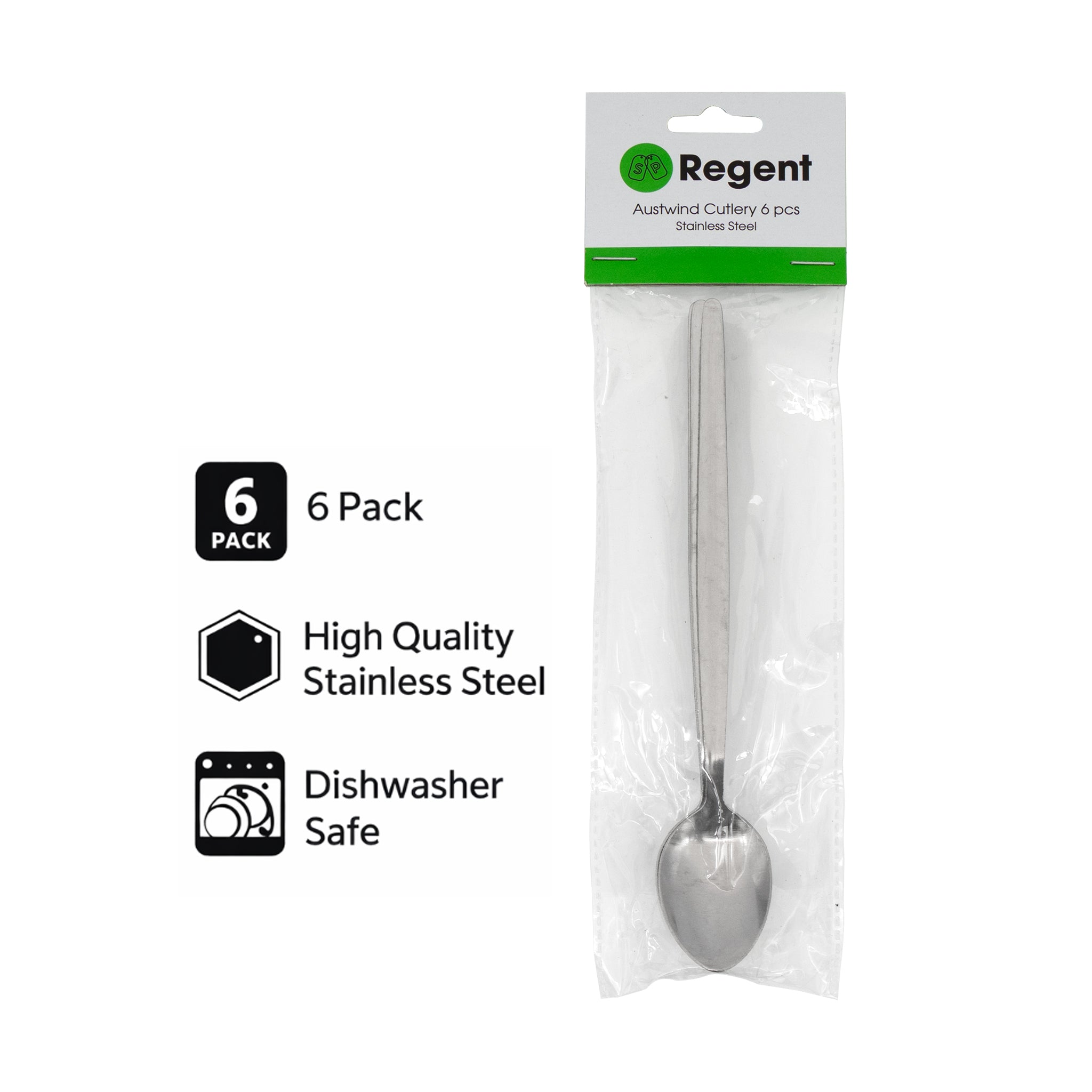 REGENT CUTLERY AUSTWIND (ELOFF) SODA SPOON ST STEEL, 6PK