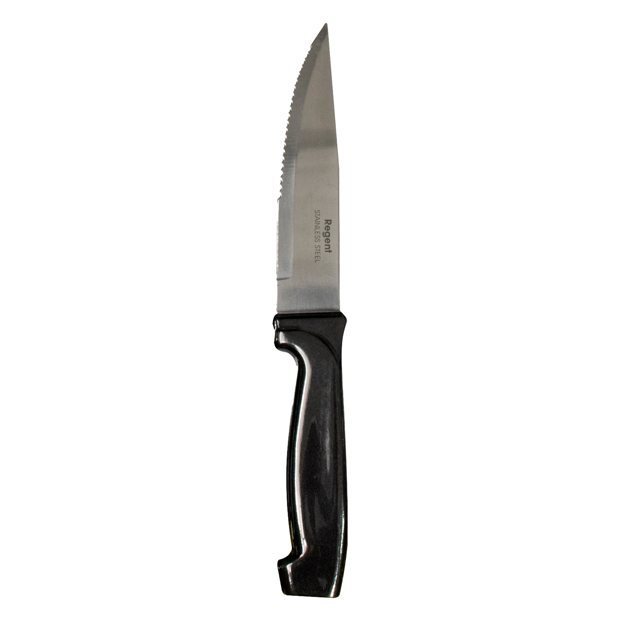 REGENT KITCHEN JUMBO STEAK KNIVES WITH BLACK PP HANDLES 4PK, 240MM