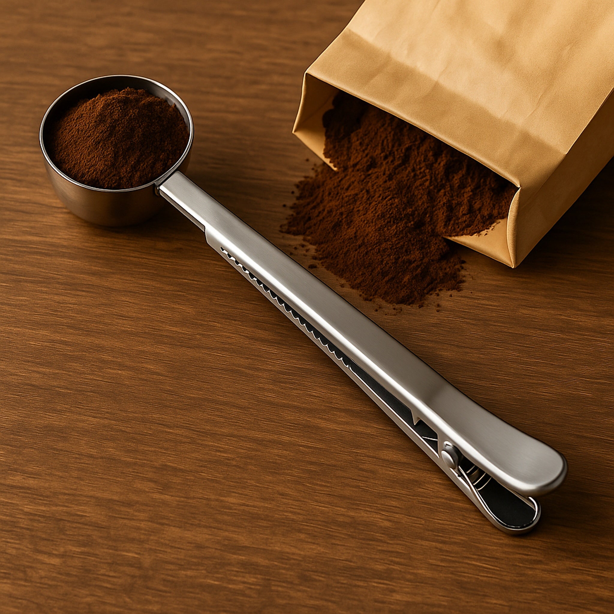 REGENT COFFEE MEASURE SPOON 19GR. STAINLESS STEEL WITH CLIP