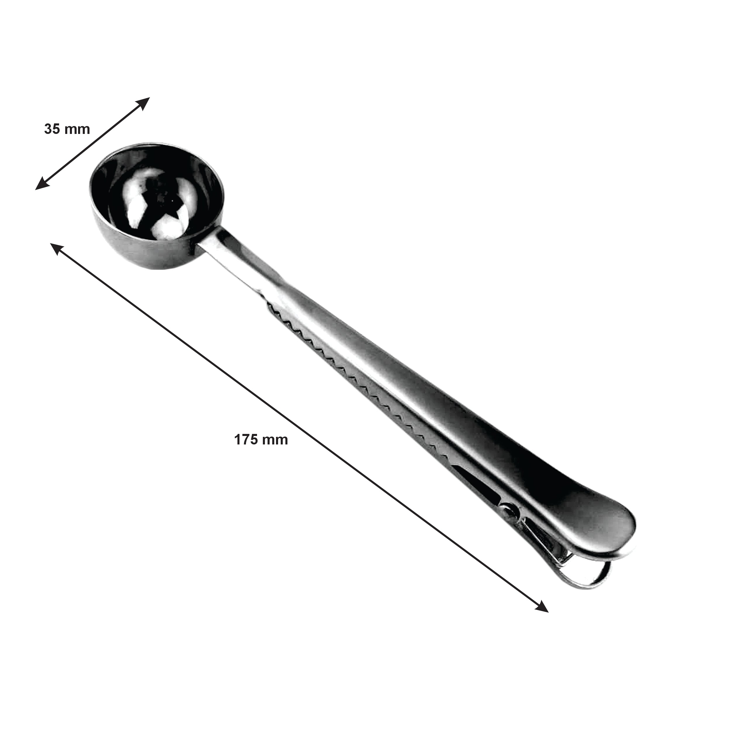 REGENT COFFEE MEASURE SPOON 19GR. STAINLESS STEEL WITH CLIP