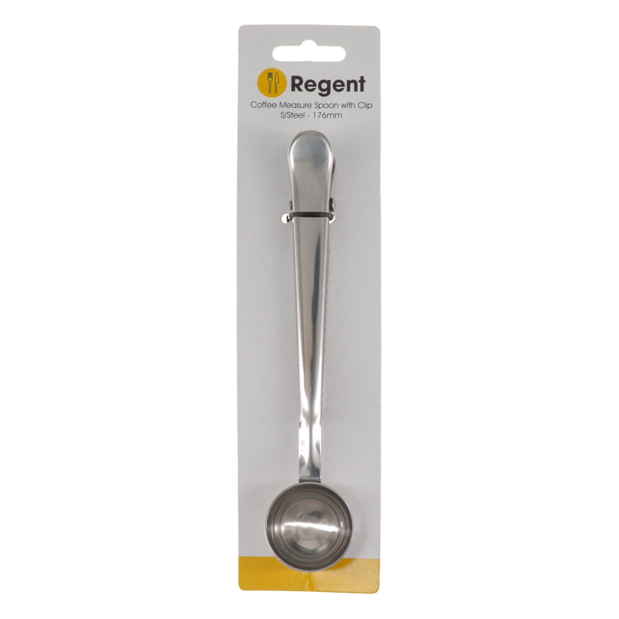 REGENT COFFEE MEASURE SPOON 19GR. STAINLESS STEEL WITH CLIP