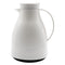 REGENT VACUUM THERMAL JUG WHITE WITH BLACK BUTTON LID AND GLASS LINER, (1LT)