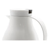 REGENT VACUUM THERMAL JUG WHITE WITH BLACK BUTTON LID AND GLASS LINER, 1L