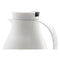 REGENT VACUUM THERMAL JUG WHITE WITH BLACK BUTTON LID AND GLASS LINER, (1LT)