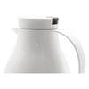 REGENT VACUUM THERMAL JUG WHITE WITH BLACK BUTTON LID AND GLASS LINER, (1LT)