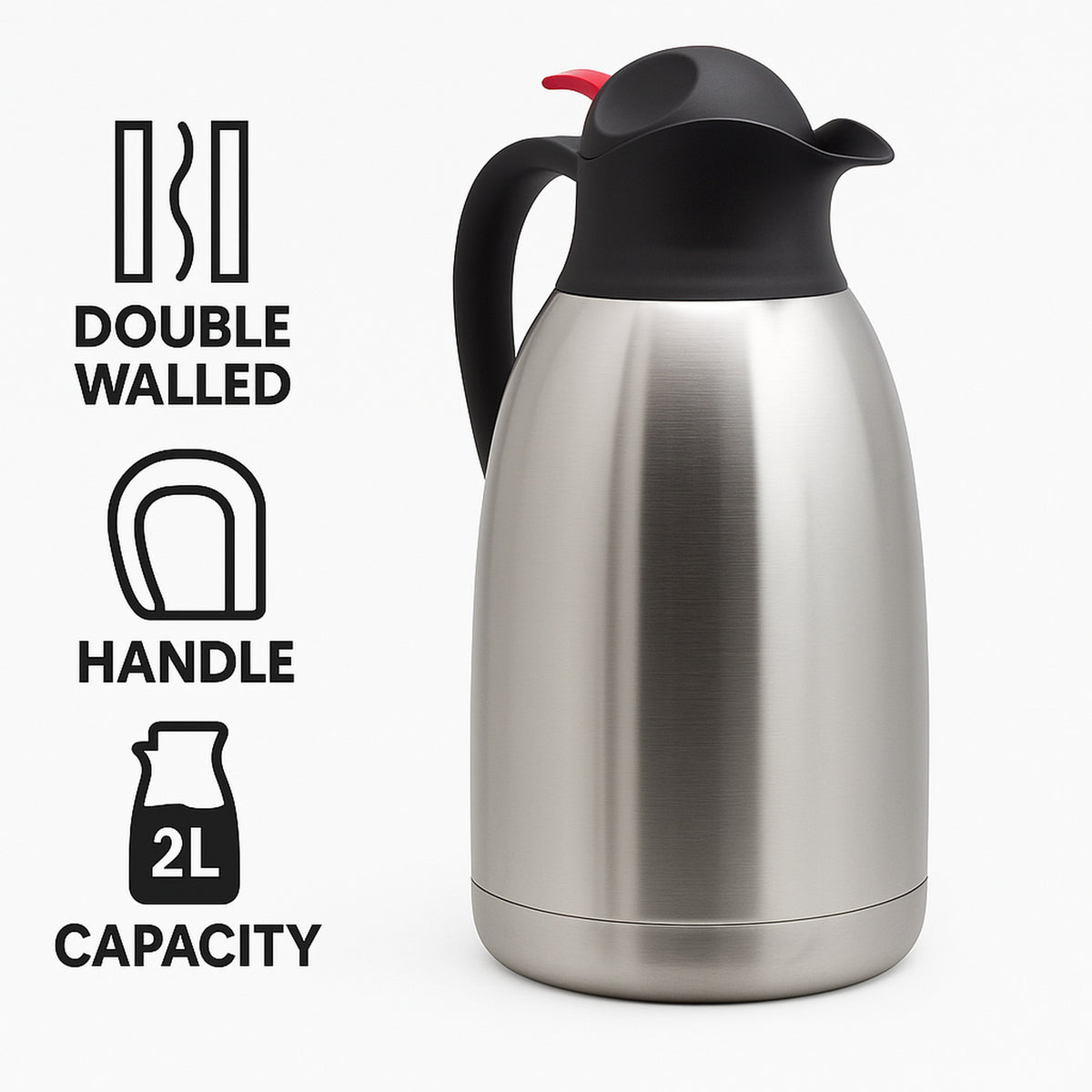 REGENT VACUUM JUG DOUBLE WALLED ST STEEL, 2L