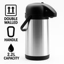 REGENT VACUUM AIRPOT DOUBLE WALL PUMP ACTION STAINLESS STEEL, (2.2LT)
